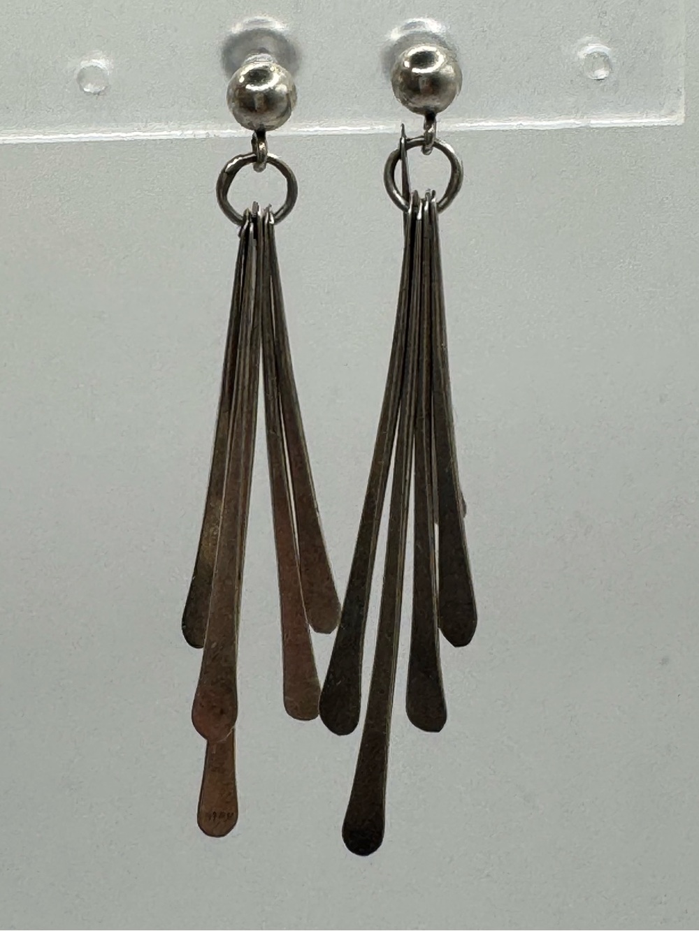 Sterling Silver Multi-Dangle Teardrop Stick Drop Earrings